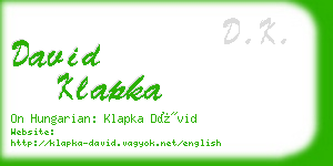 david klapka business card